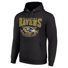 Baltimore Ravens Starter ‘80s Inspired Pullover Hoodie - Black Hoodies