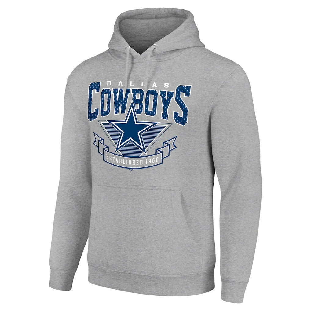 Dallas Cowboys Starter ‘80s Inspired Pullover Hoodie - Heather Gray Hoodies