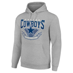 Dallas Cowboys Starter ‘80s Inspired Pullover Hoodie - Heather Gray Hoodies