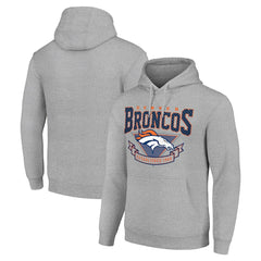 Denver Broncos Starter ‘80s Inspired Pullover Hoodie - Heather Gray Hoodies