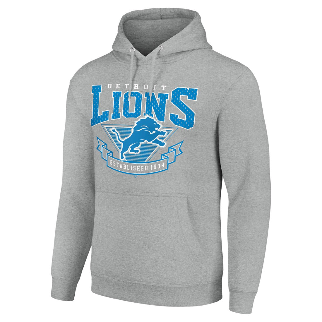 Detroit Lions Starter ‘80s Inspired Pullover Hoodie - Heather Gray Hoodies