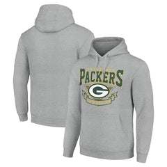 Green Bay Packers Starter ‘80s Inspired Pullover Hoodie - Heather Gray Hoodies
