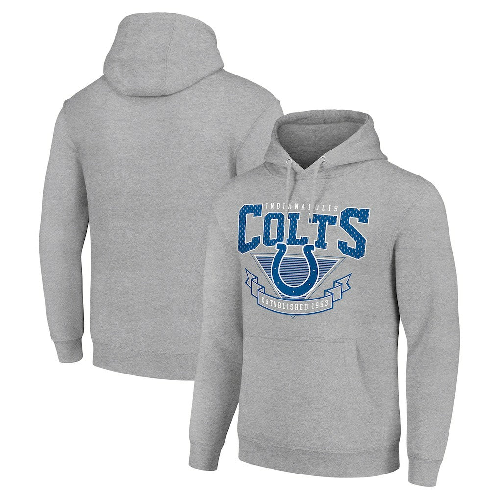 Indianapolis Colts Starter ‘80s Inspired Pullover Hoodie - Heather Gray Hoodies