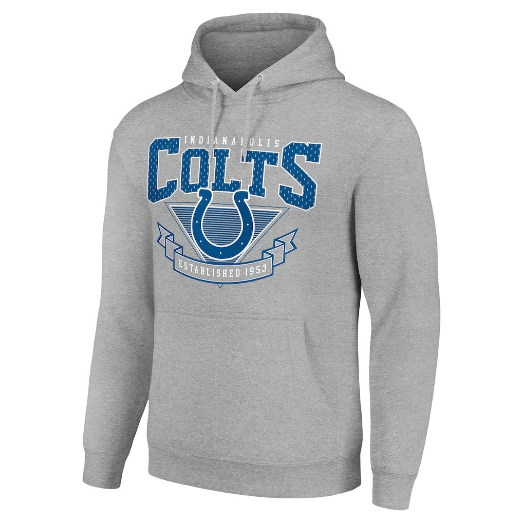 Indianapolis Colts Starter ‘80s Inspired Pullover Hoodie - Heather Gray Hoodies