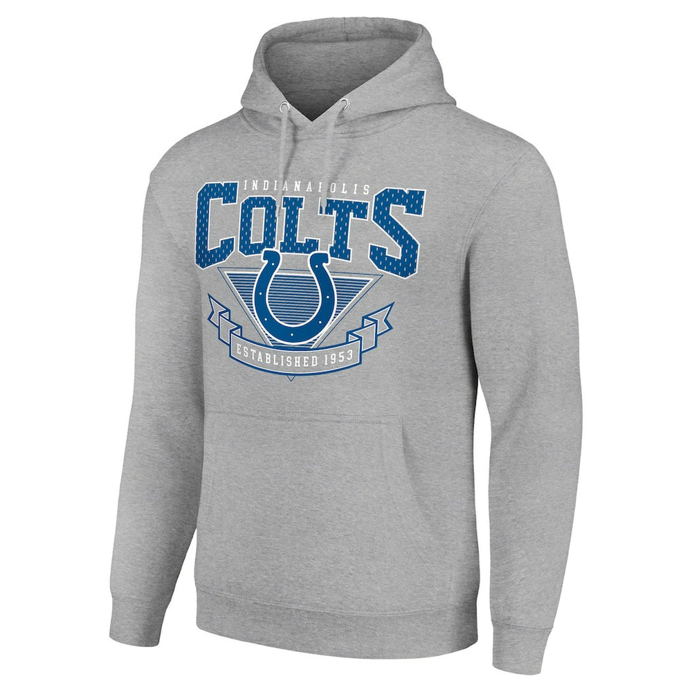 Indianapolis Colts Starter ‘80s Inspired Pullover Hoodie - Heather Gray Hoodies