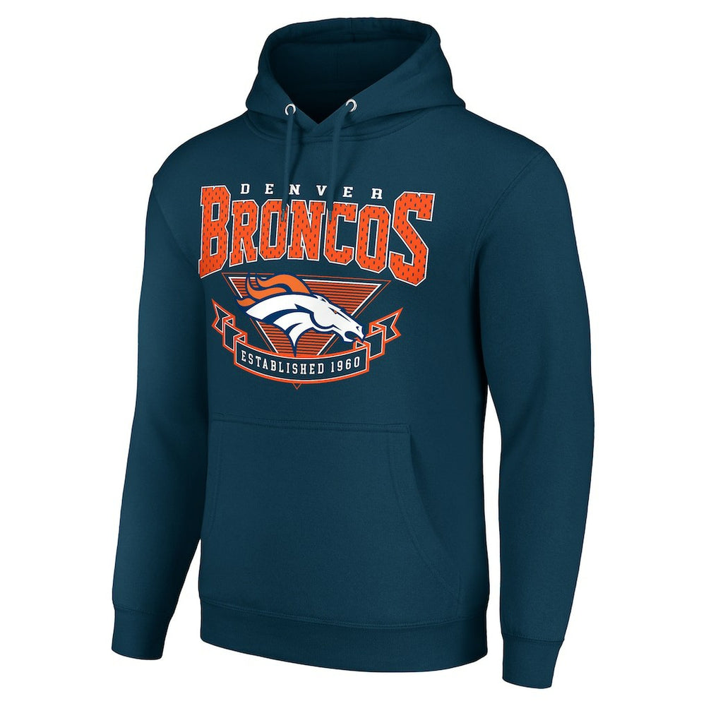 Denver Broncos Starter ‘80s Inspired Pullover Hoodie - Navy Hoodies