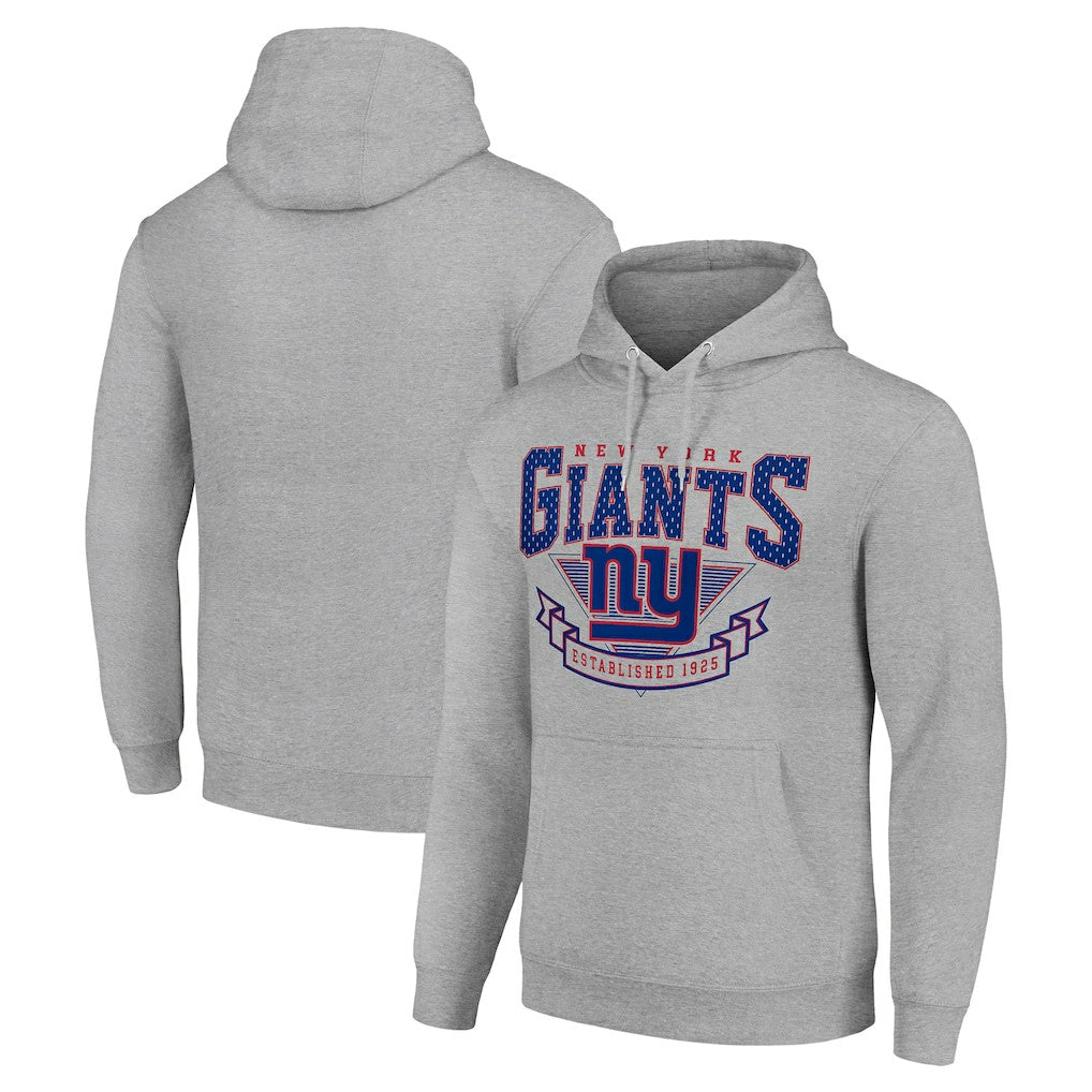 New York Giants Starter ‘80s Inspired Pullover Hoodie - Heather Gray Hoodies