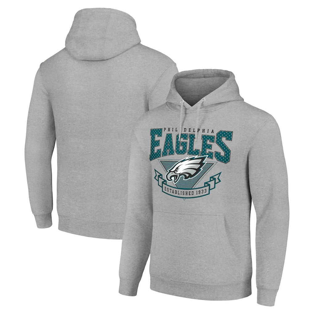 Philadelphia Eagles Starter ‘80s Inspired Pullover Hoodie - Heather Gray Hoodies