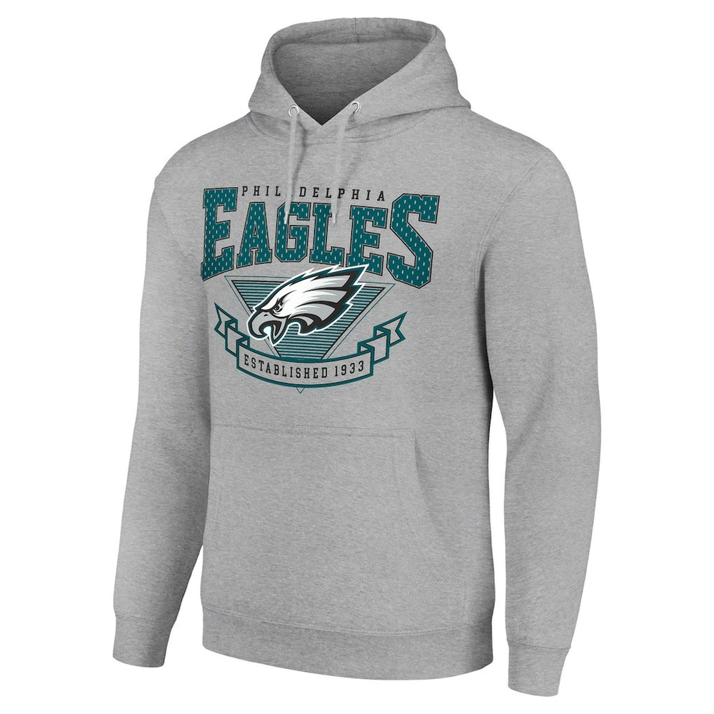 Philadelphia Eagles Starter ‘80s Inspired Pullover Hoodie - Heather Gray Hoodies