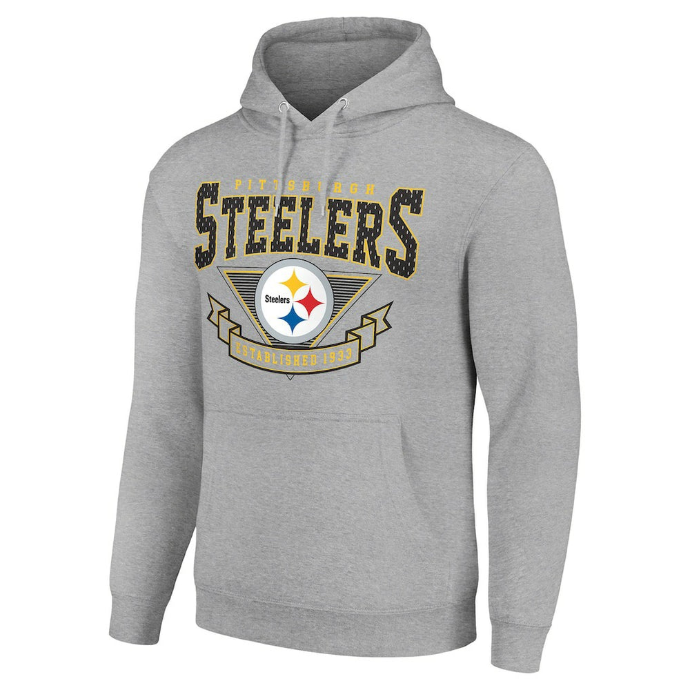 Pittsburgh Steelers Starter ‘80s Inspired Pullover Hoodie - Heather Gray Hoodies