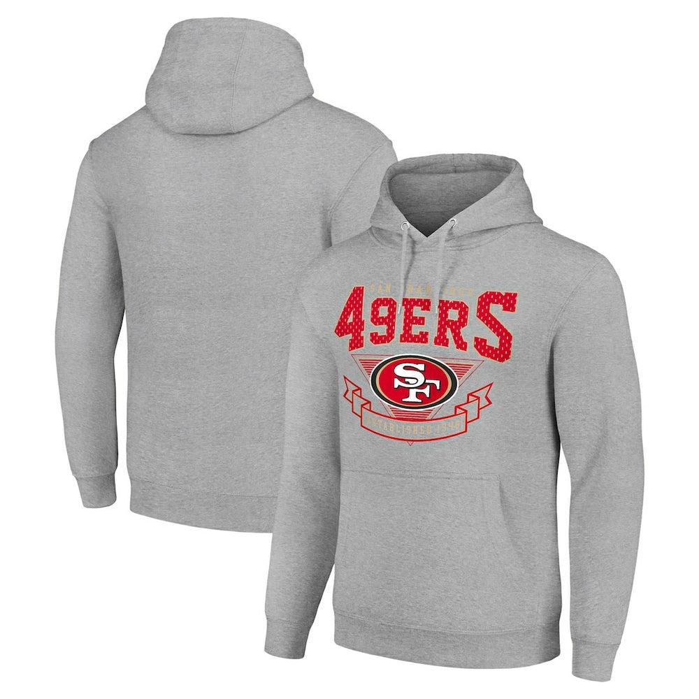 San Francisco 49ers Starter ‘80s Inspired Pullover Hoodie - Heather Gray Hoodies