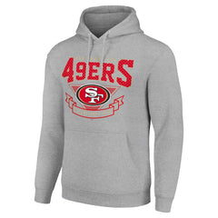 San Francisco 49ers Starter ‘80s Inspired Pullover Hoodie - Heather Gray Hoodies