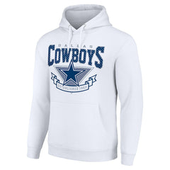 Dallas Cowboys Starter ‘80s Inspired Pullover Hoodie - White Hoodies