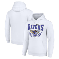 Baltimore Ravens Starter ‘80s Inspired Pullover Hoodie - White Hoodies