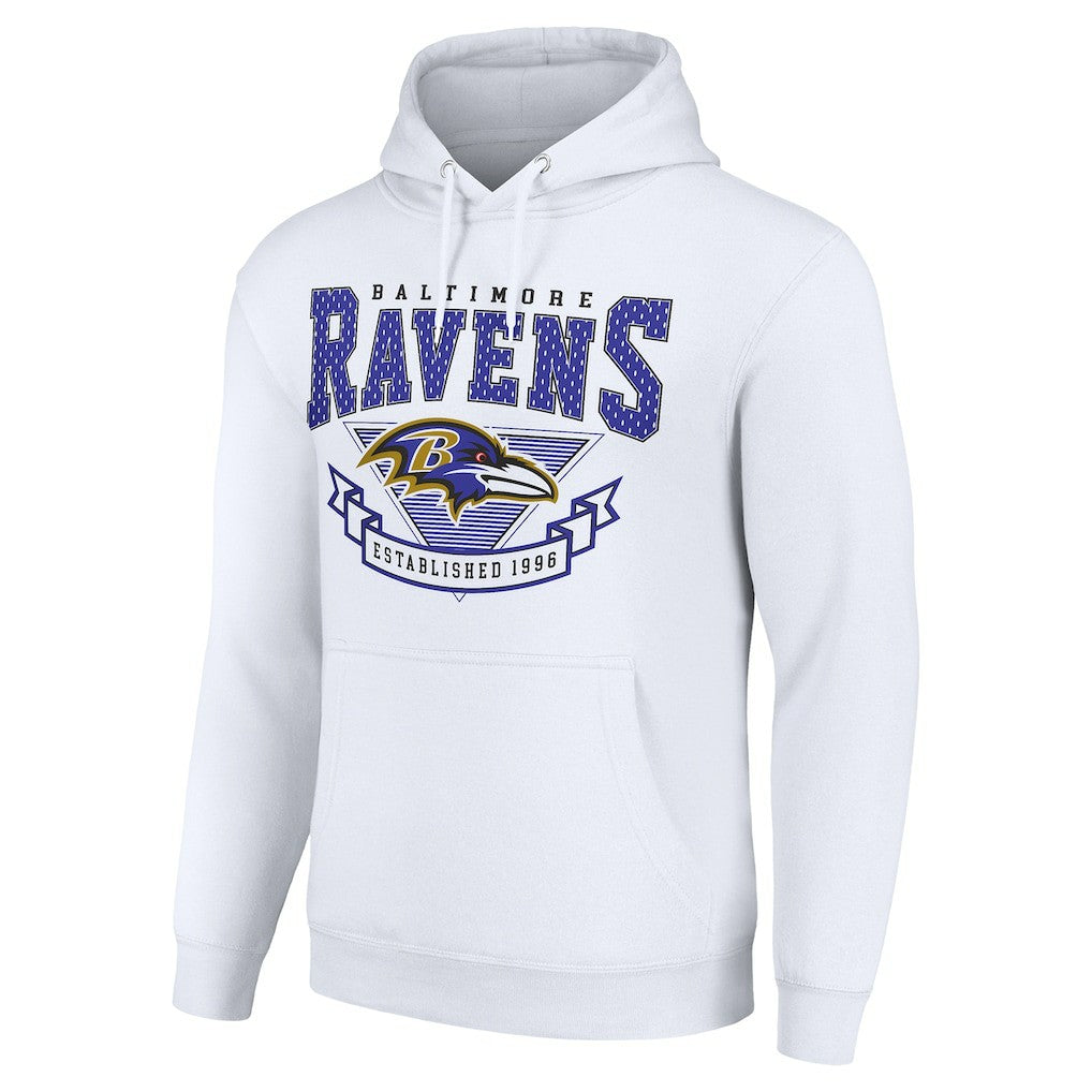 Baltimore Ravens Starter ‘80s Inspired Pullover Hoodie - White Hoodies