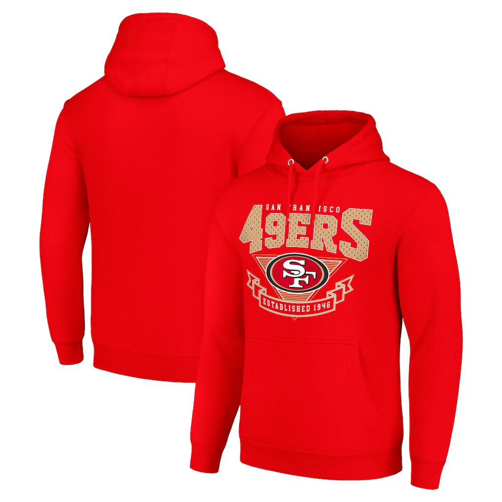 San Francisco 49ers Starter ‘80s Inspired Pullover Hoodie - Scarlet Hoodies