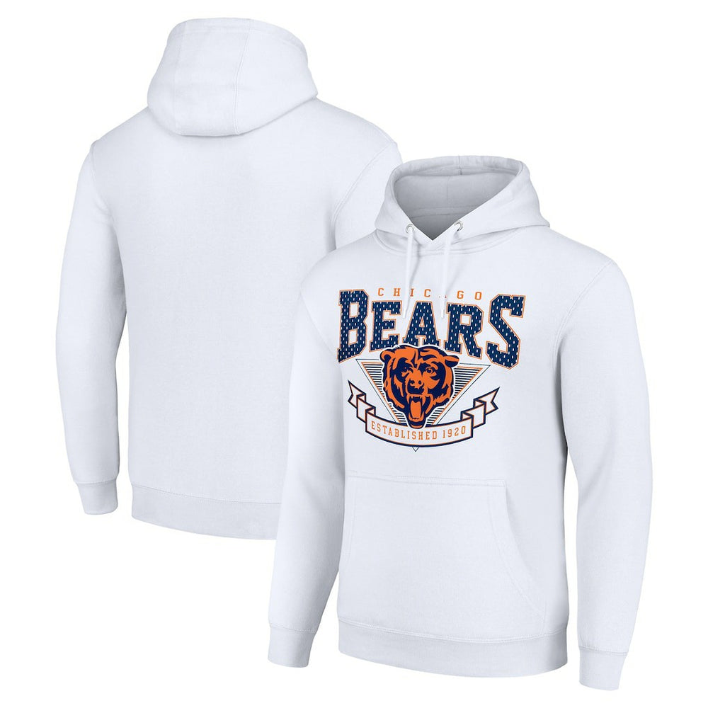 Chicago Bears Starter ‘80s Inspired Pullover Hoodie - White Hoodies