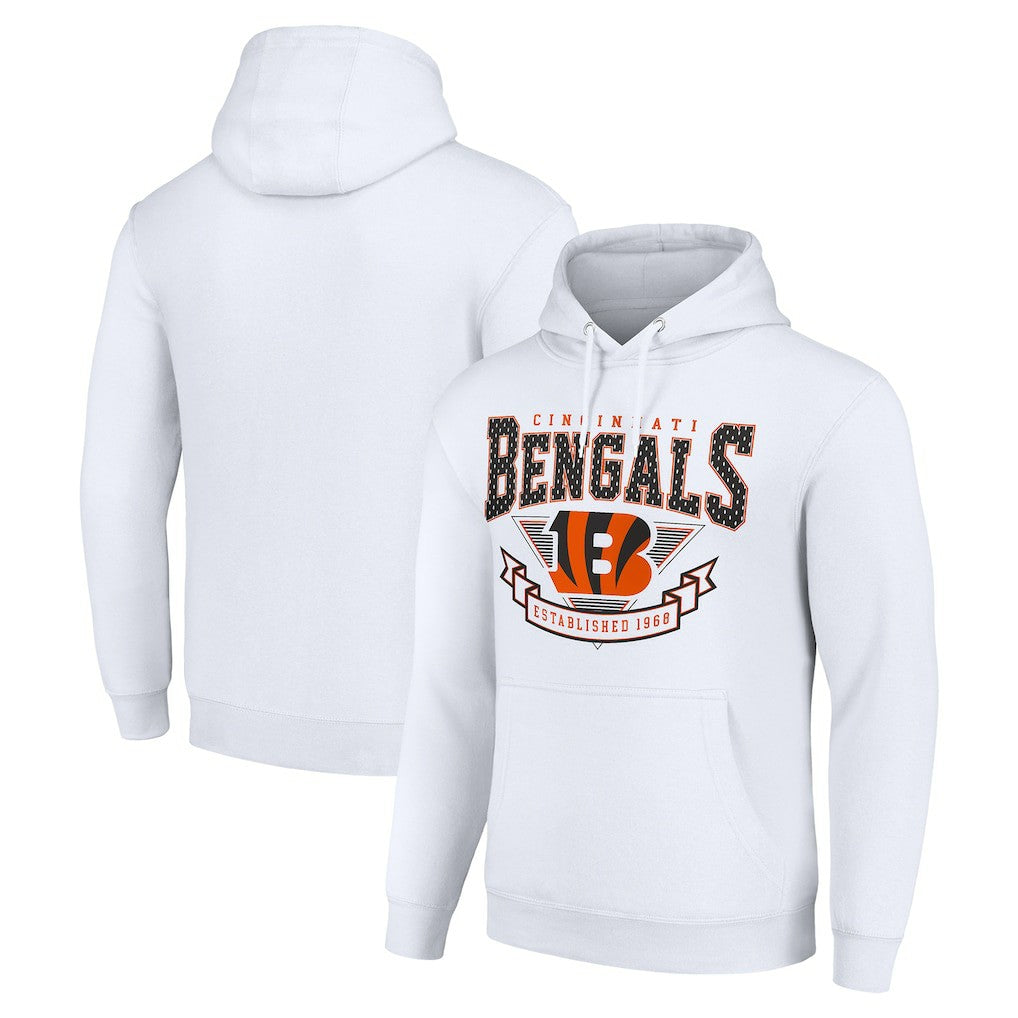 Cincinnati Bengals Starter ‘80s Inspired Pullover Hoodie - White Hoodies