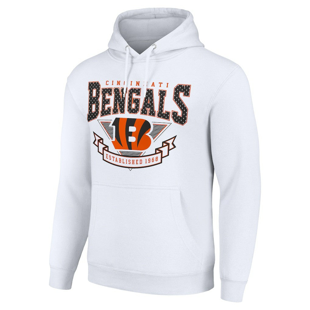 Cincinnati Bengals Starter ‘80s Inspired Pullover Hoodie - White Hoodies