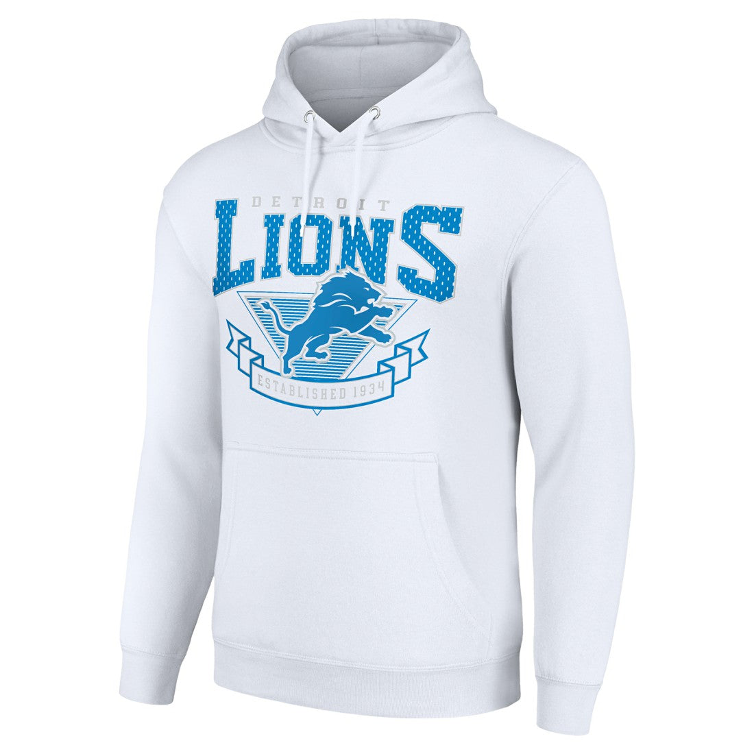 Detroit Lions Starter ‘80s Inspired Pullover Hoodie - White Hoodies