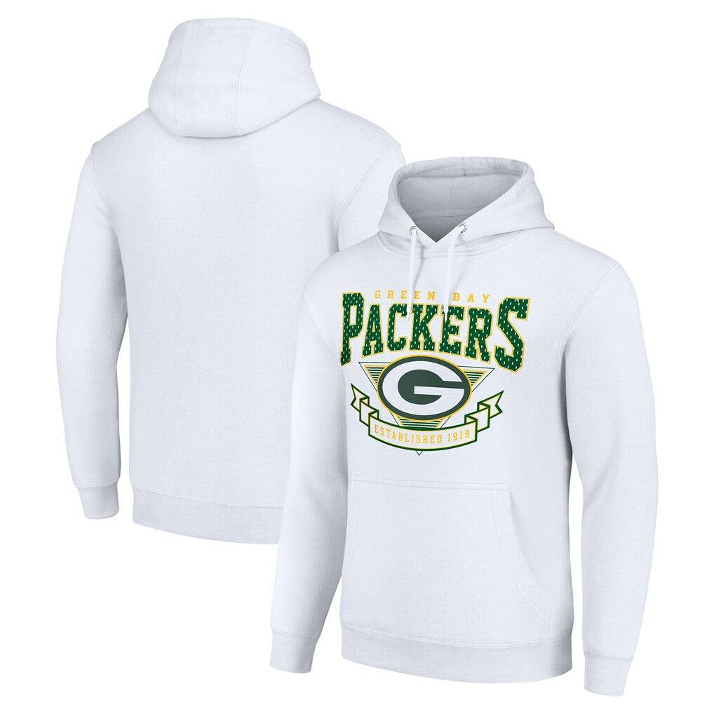 Green Bay Packers Starter ‘80s Inspired Pullover Hoodie - White Hoodies