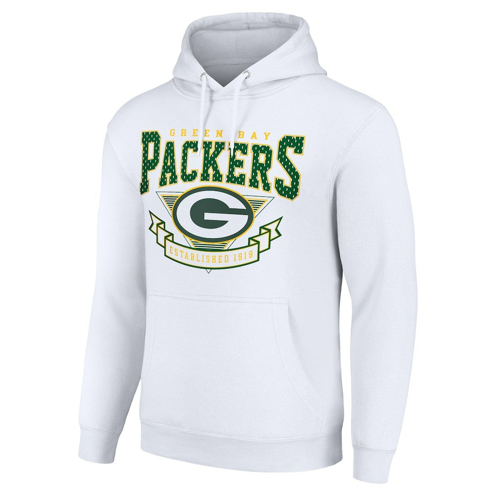 Green Bay Packers Starter ‘80s Inspired Pullover Hoodie - White Hoodies