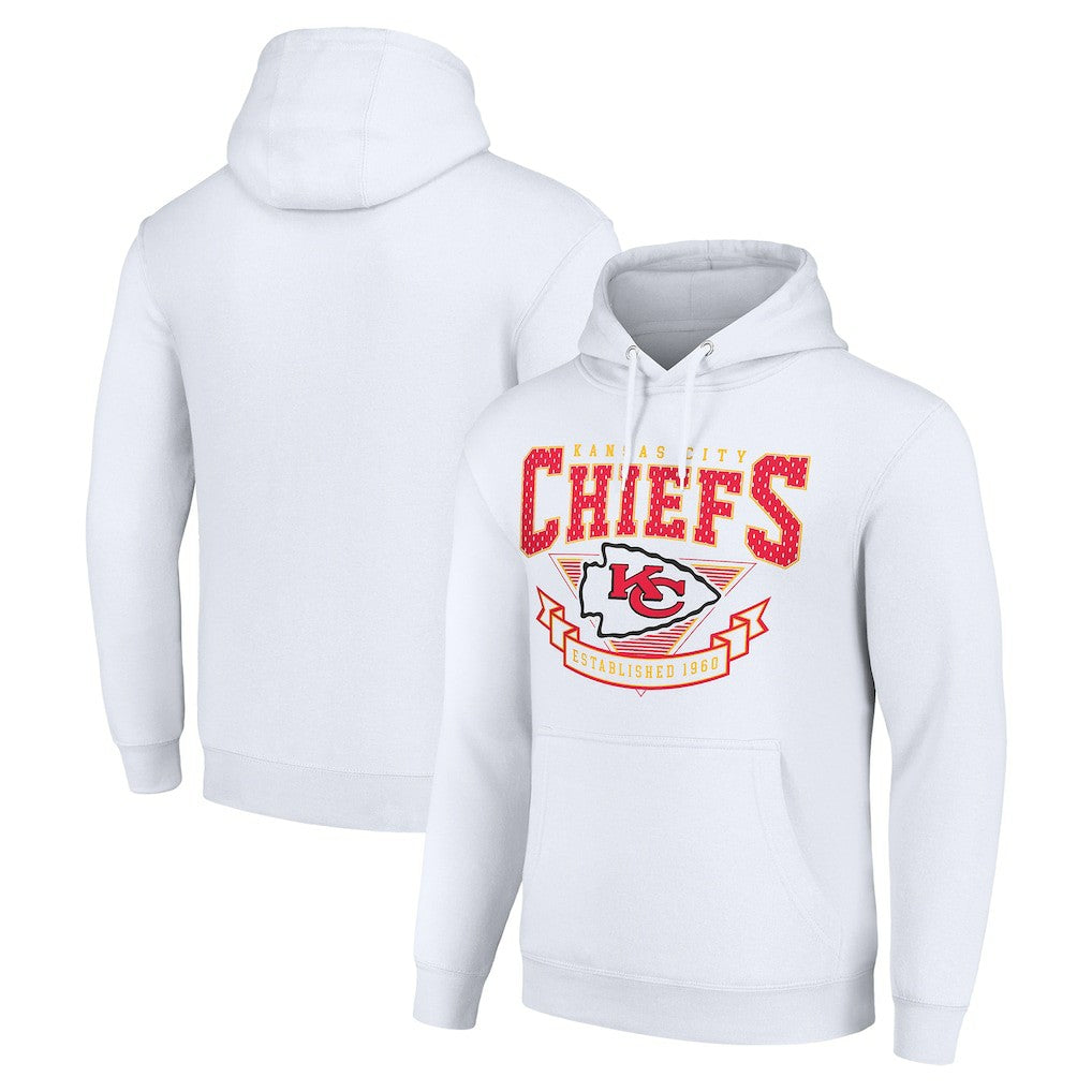 Kansas City Chiefs Starter ‘80s Inspired Pullover Hoodie - White Hoodies