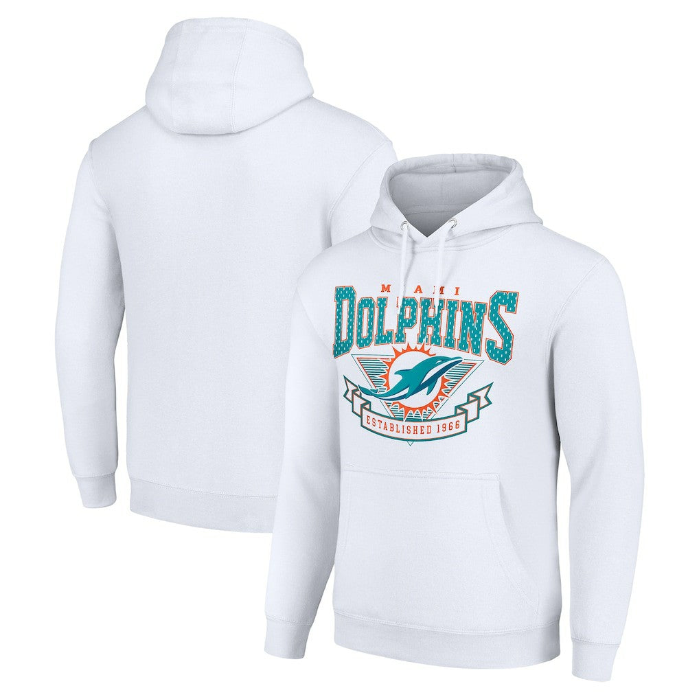 Miami Dolphins Starter ‘80s Inspired Pullover Hoodie - White Hoodies