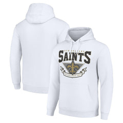 New Orleans Saints Starter ‘80s Inspired Pullover Hoodie - White Hoodies