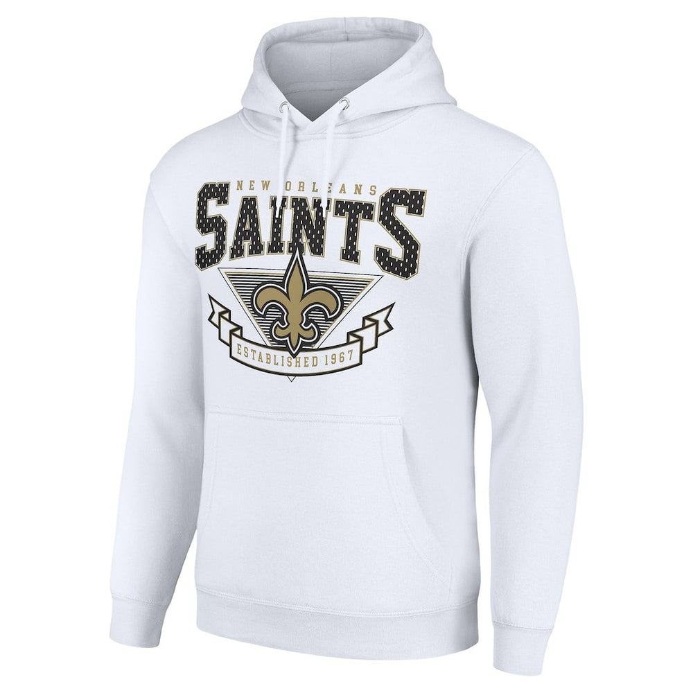 New Orleans Saints Starter ‘80s Inspired Pullover Hoodie - White Hoodies