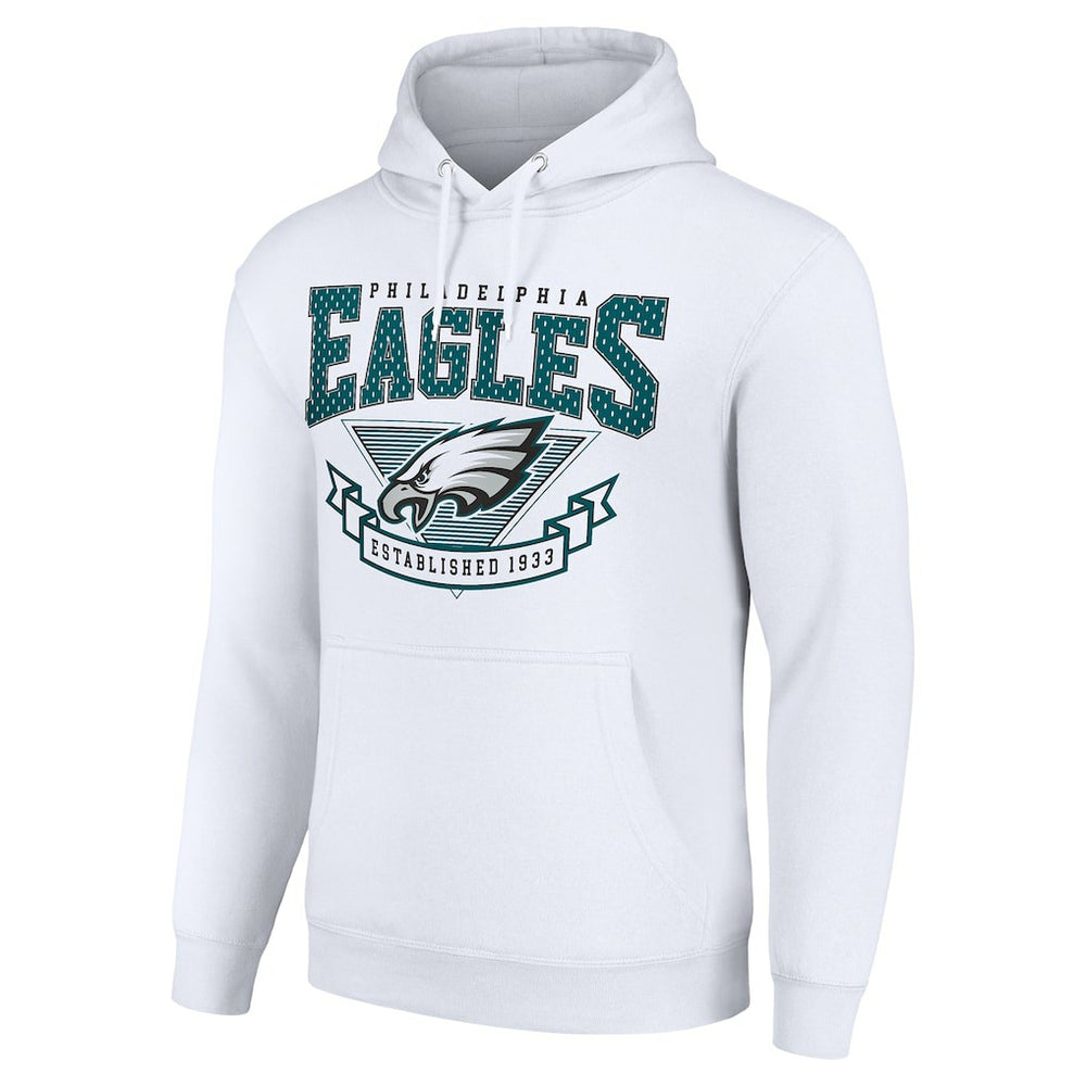 Philadelphia Eagles Starter ‘80s Inspired Pullover Hoodie - White Hoodies