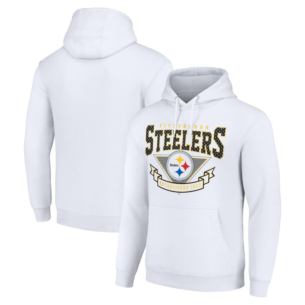 Pittsburgh Steelers Starter ‘80s Inspired Pullover Hoodie - White Hoodies