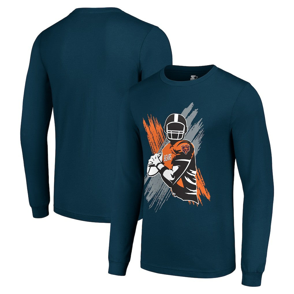 Chicago Bears Starter Player X Logo Graphic Long Sleeve T-Shirt - Navy T-shirts