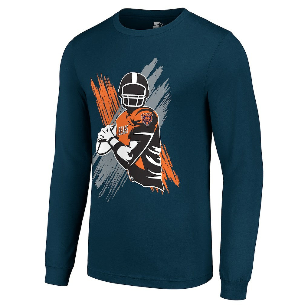 Chicago Bears Starter Player X Logo Graphic Long Sleeve T-Shirt - Navy T-shirts