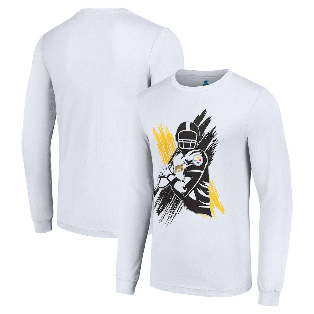 Pittsburgh Steelers Starter Player X Logo Graphic Long Sleeve T-Shirt - White T-shirts