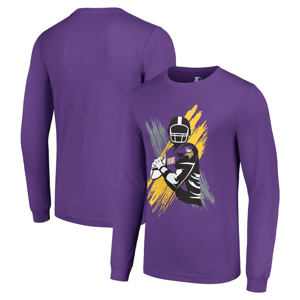 Minnesota Vikings Starter Player X Logo Graphic Long Sleeve T-Shirt - Purple T-shirts