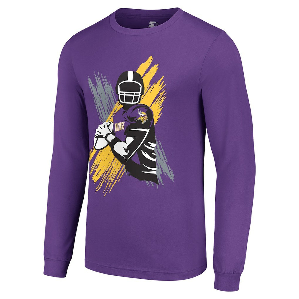 Minnesota Vikings Starter Player X Logo Graphic Long Sleeve T-Shirt - Purple T-shirts