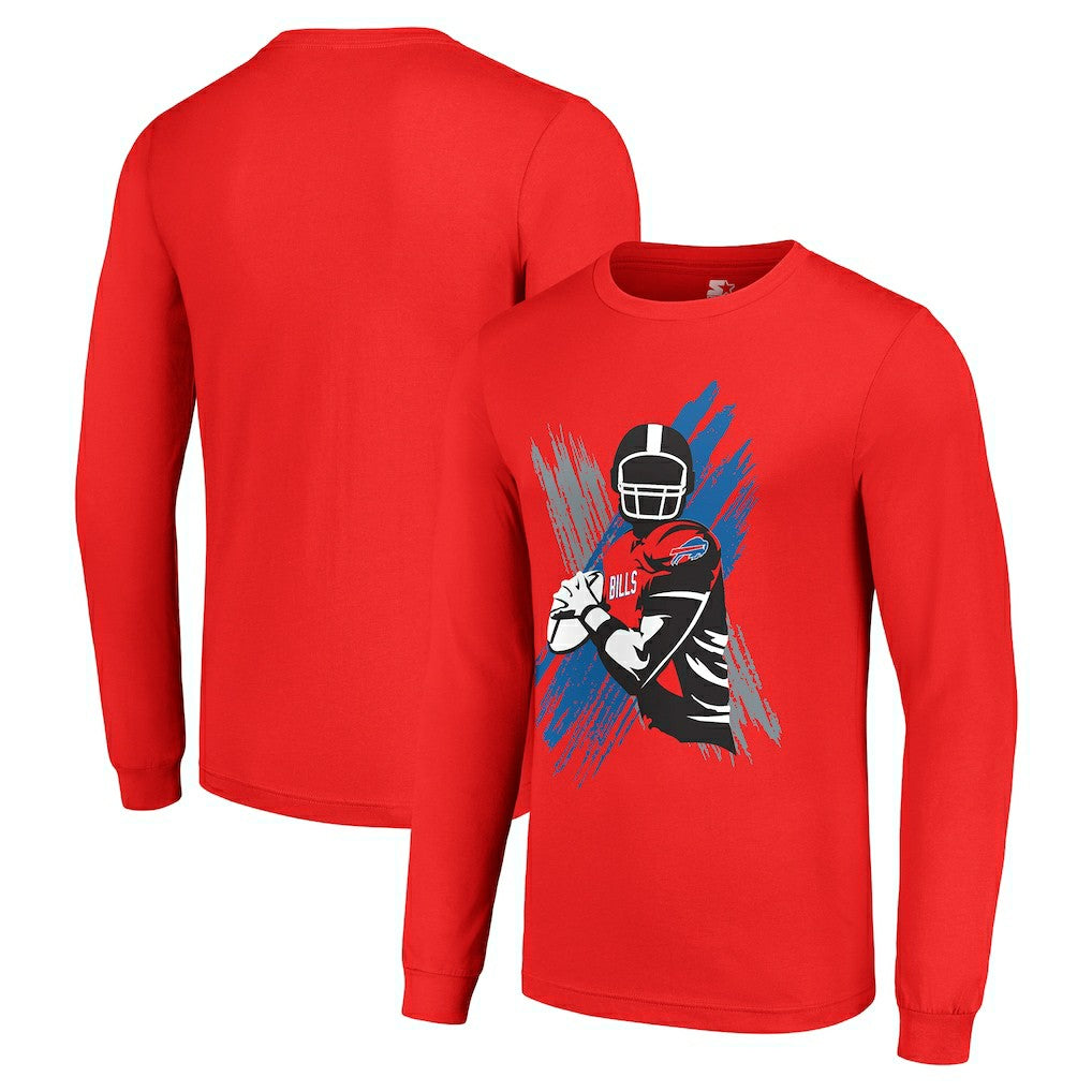 Buffalo Bills Starter Player X Logo Graphic Long Sleeve T-Shirt - Red T-shirts
