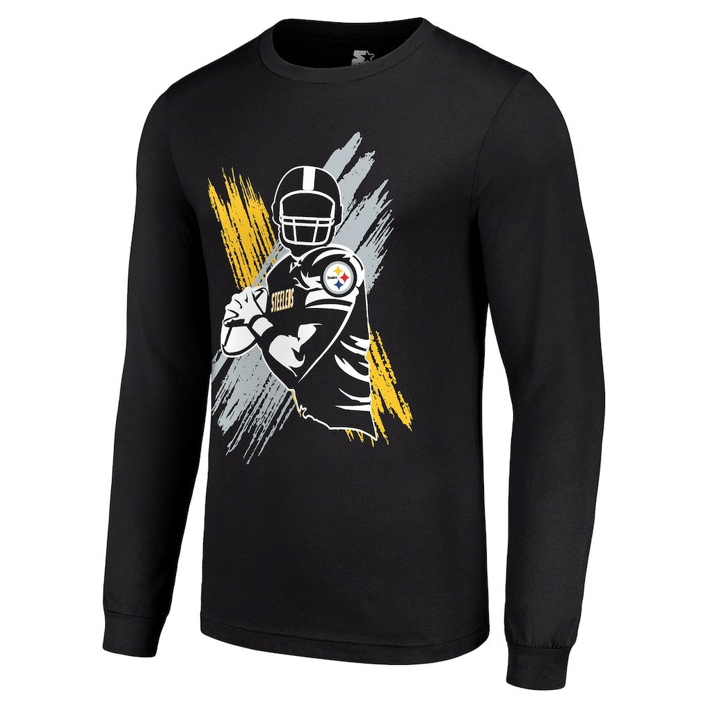 Pittsburgh Steelers Starter Player X Logo Graphic Long Sleeve T-Shirt - Black T-shirts