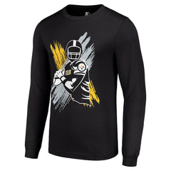 Pittsburgh Steelers Starter Player X Logo Graphic Long Sleeve T-Shirt - Black T-shirts