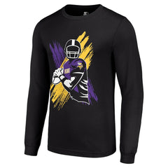 Minnesota Vikings Starter Player X Logo Graphic Long Sleeve T-Shirt - Black T-shirts