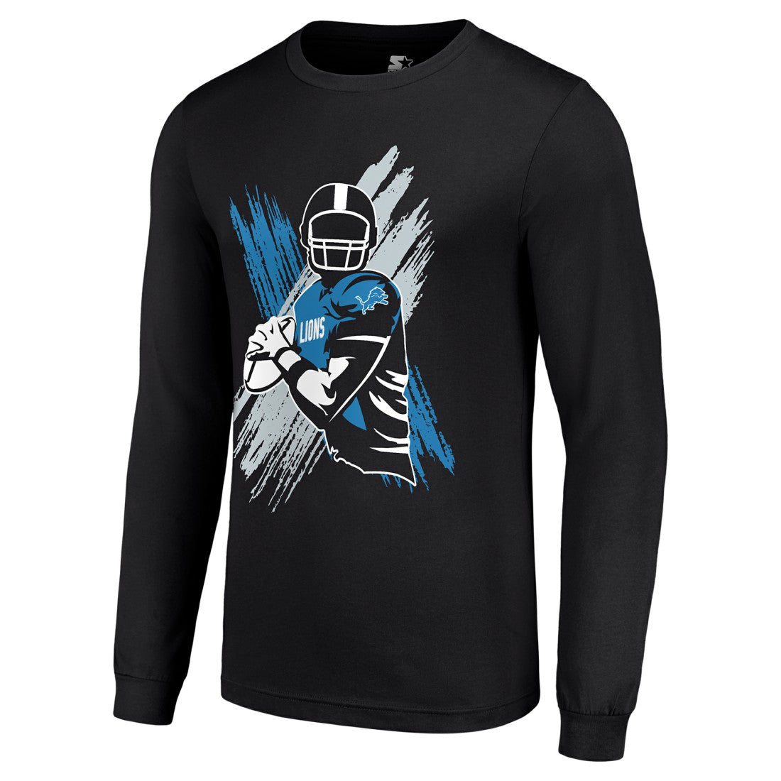 Detroit Lions Starter Player X Logo Graphic Long Sleeve T-Shirt - Black T-shirts