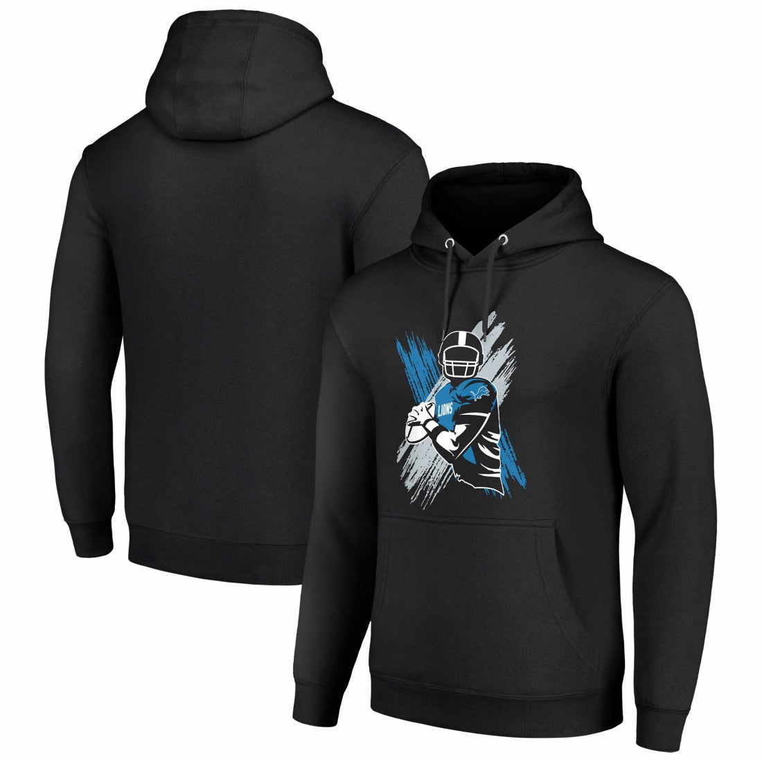 Detroit Lions Starter Player X Fleece Pullover Hoodie - Black Hoodies