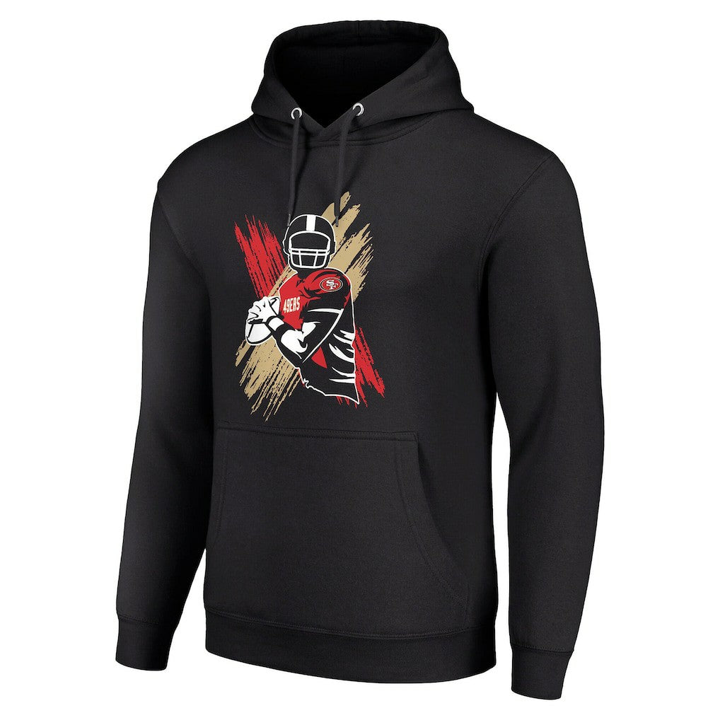 San Francisco 49ers Starter Player X Fleece Pullover Hoodie - Black Hoodies