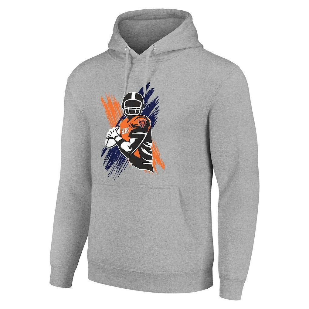 Chicago Bears Starter Player X Fleece Pullover Hoodie - Heather Gray Hoodies