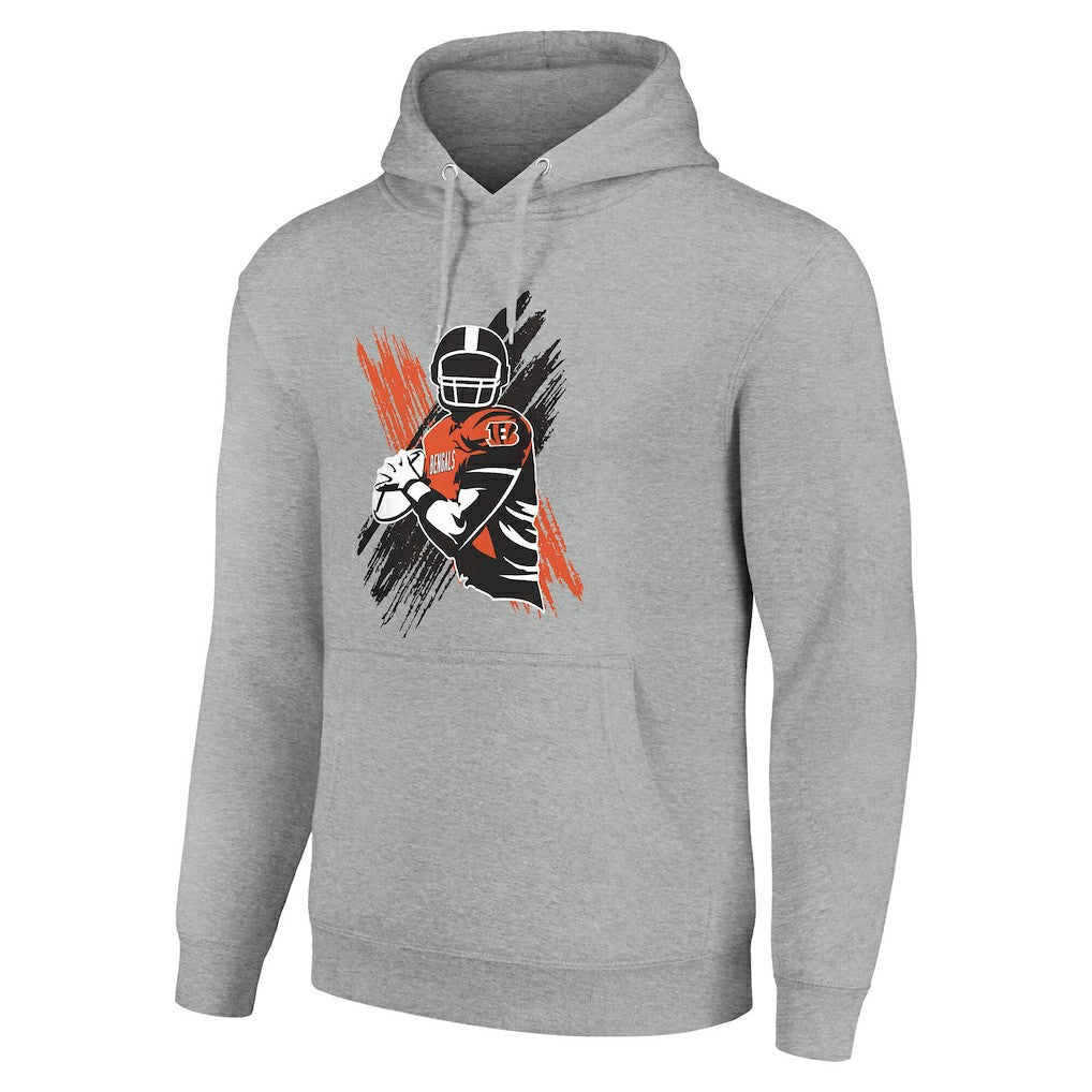 Cincinnati Bengals Starter Player X Fleece Pullover Hoodie - Heather Gray Hoodies