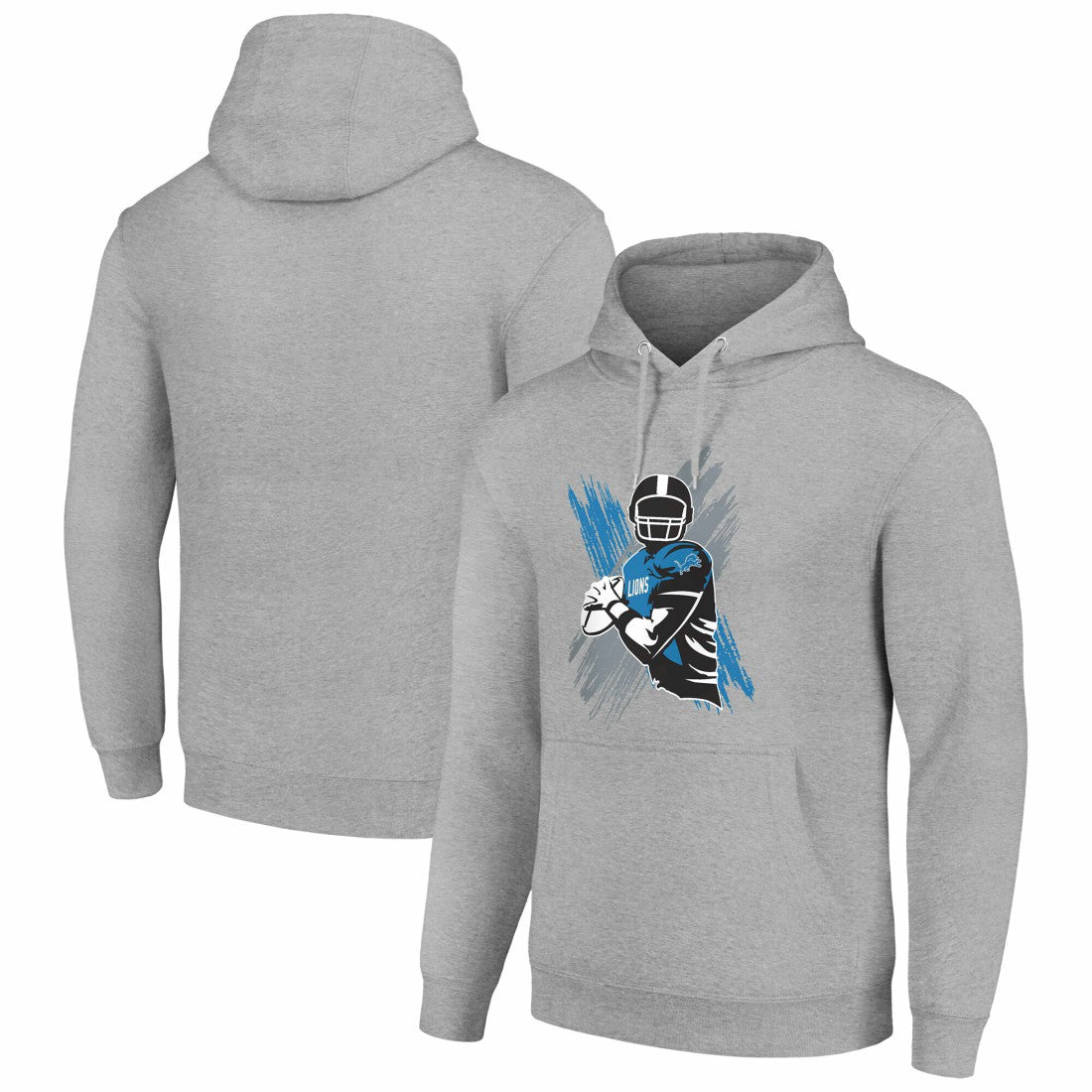 Detroit Lions Starter Player X Fleece Pullover Hoodie - Heather Gray Hoodies