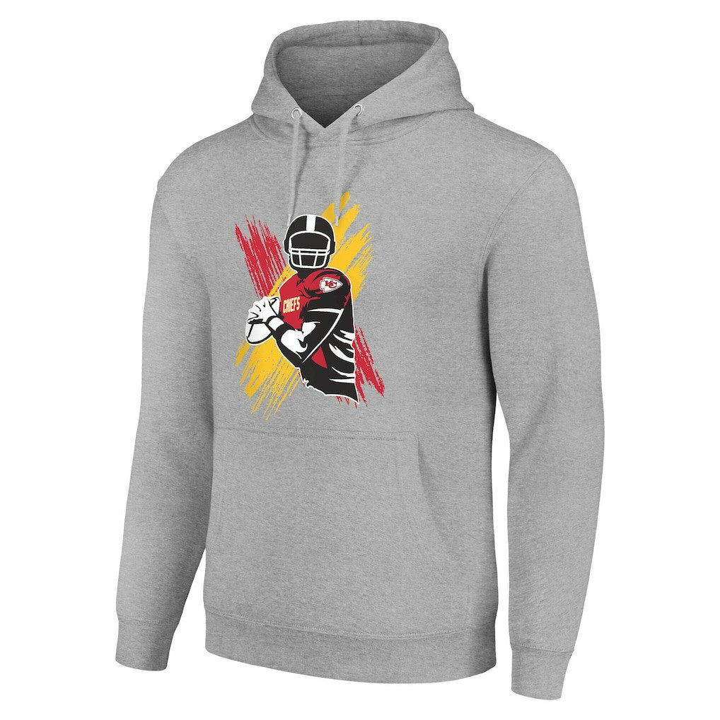 Kansas City Chiefs Starter Player X Fleece Pullover Hoodie - Heather Gray Hoodies