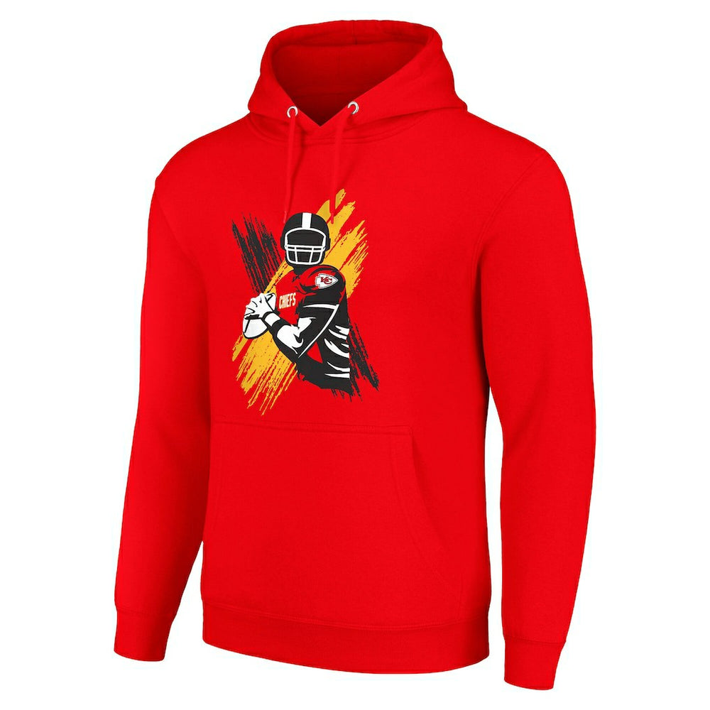 Kansas City Chiefs Starter Player X Fleece Pullover Hoodie - Red Hoodies