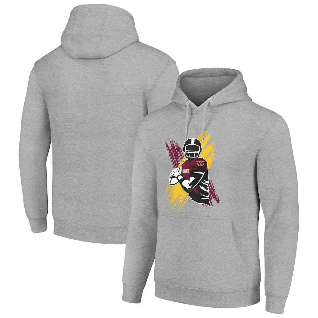 Washington Commanders Starter Player X Fleece Pullover Hoodie - Heather Gray Hoodies
